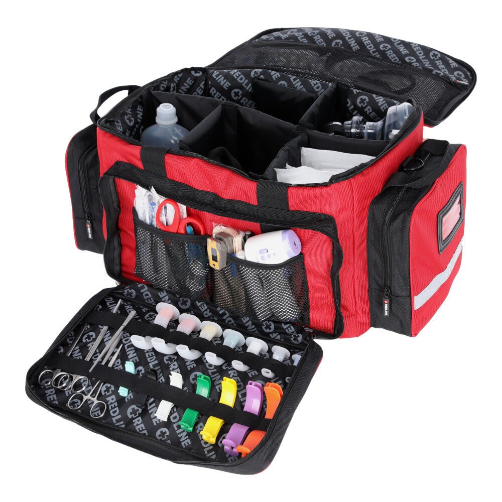 Botiquín Mochila Jumbo Profesional de Primeros Auxilios Paramédico RL-FAK13-RD - Redline® Medical Equipment